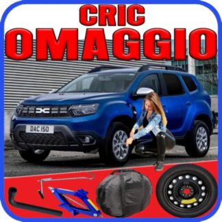 Ruotino di scorta Dacia Duster ( Ii Hm ) 5 Fori Ruota 125/80 R17 Da Anno 2018 Fino ad Anno 2024 Con Kit Accessori Cric Crick Chiave e Sacca