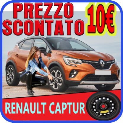 Ruotino di scorta Renault Captur ( Ii, Jb, Je ) 5 Fori Ruota 145/90 R16 Da Anno 2019 Fino ad Anno 2024