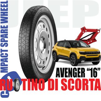 Ruotino di scorta 16″ Jeep Avenger 4 fori 125/80 R16 con Cric