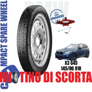 Ruotino di scorta Bmw X3 ( G45 ) 5 Fori Ruota 145/80 R18 Da Anno 2025 Fino ad Anno Oggi Con Cric in Astuccio
