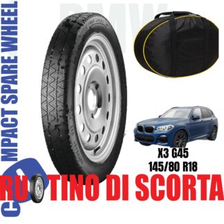 Ruotino di scorta Bmw X3 ( G45 ) 5 Fori Ruota 145/80 R18 Da Anno 2025 Fino ad Anno Oggi Con Sacca Porta Ruota