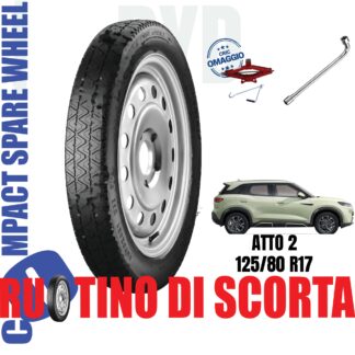 Ruotino di scorta Byd Atto 2 5 Fori Ruota 125/80 R17 Da Anno 2025 Fino ad Anno Oggi Con Cric e Chiave