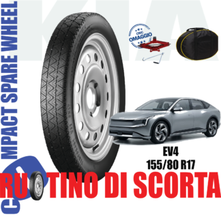 Ruotino di scorta Kia EV4 5 Fori Ruota 155/80 R17 Da Anno 2025 Fino ad Anno 2026 Con Cric in Astuccio e Sacca