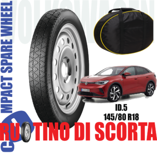 Ruotino di scorta Volkswagen ID.5 5 Fori Ruota 145/80 R18 Da Anno 2021 Fino ad Anno 2026 Con Sacca