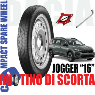 Ruotino di scorta Dacia Jogger 4 Fori Ruota 125/85 R16 Da Anno 2022 Fino ad Anno 2024 Con Cric e Chiave