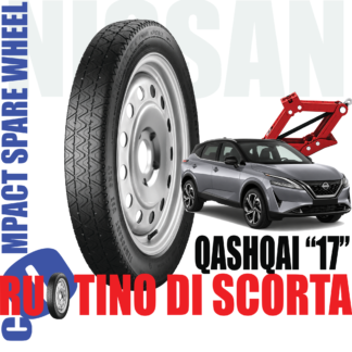 Ruotino di scorta Nissan Qashqai ( J12 ) 5 Fori Ruota 125/80 R17 Da Anno 2021 Fino ad Anno 2025 Con Cric