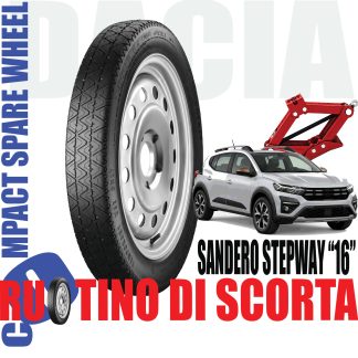 Ruotino di scorta 16″ Dacia Sandero Stepway 4 fori 125/80 R16 con Cric