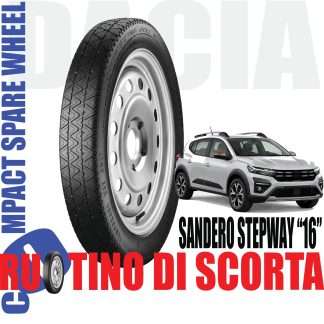 Ruotino di scorta 16″ Dacia Sandero Stepway 4 fori 125/80 R16 – Solo Ruotino