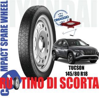 Ruotino di scorta Hyundai Tucson ( NX4 ) 5 Fori Ruota 145/80 R18 Da Anno 2020 Fino ad Anno 2024 Con Cric