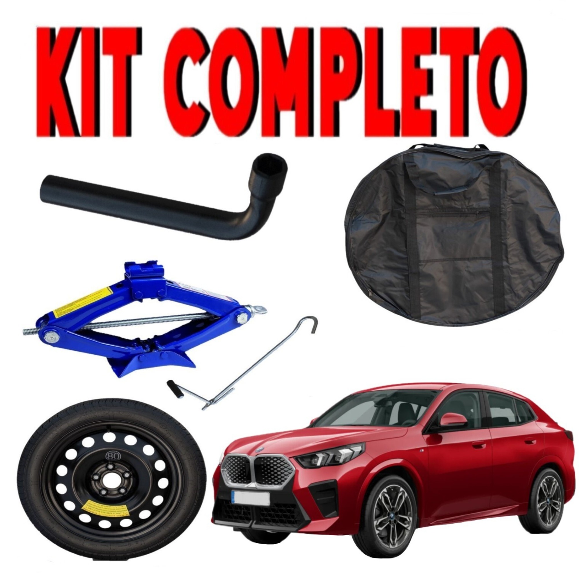Ruotino di scorta Bmw iX2 ( U10 ) 5 Fori Ruota 155/85 R18 Da Anno 2023 Fino ad Anno Oggi Con Kit Accessori Cric Crick Chiave e Sacca 1 Ruotino di scorta Bmw iX2 ( U10 ) 5 Fori Ruota 155/85 R18 Da Anno 2023 Fino ad Anno Oggi Con Kit Accessori Cric Crick Chiave e Sacca