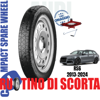 Ruotino di scorta Audi RS6 5 Fori Ruota 145/65 R20 Con Cric Da Anno 2013 Fino ad Anno 2024
