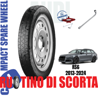 Ruotino di scorta Audi RS6 5 Fori Ruota 145/65 R20 Con Kit Accessori Cric Crick e Chiave Da Anno 2013 Fino ad Anno 2024