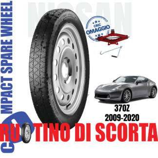 Ruotino di scorta Nissan 370Z ( Z34 ) 5 Fori Ruota 125/80 R18 Con Cric Da Anno 2009 Fino ad Anno 2020