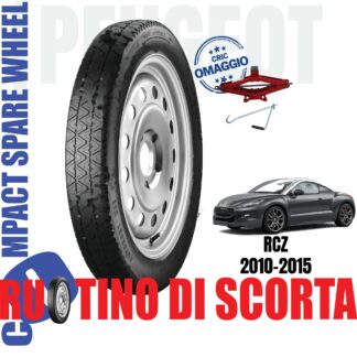 Ruotino di scorta Peugeot RCZ 5 Fori Ruota 125/70 R18 Con Cric Da Anno 2010 a 2015