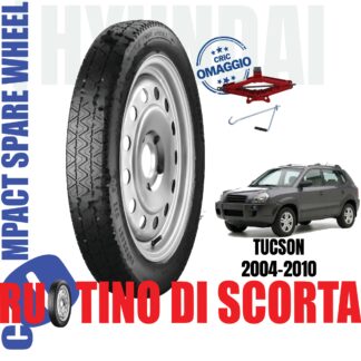 Ruotino di scorta Hyundai Tucson ( JM ) 5 Fori Ruota 155/90 R16 Con Cric Da Anno 2004 a 2010