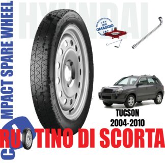 Ruotino di scorta Hyundai Tucson ( JM ) 5 Fori Ruota 155/90 R16 Con Cric e Chiave Da Anno 2004 a 2010
