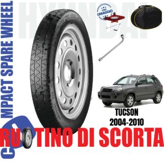Ruotino di scorta Hyundai Tucson ( JM ) 5 Fori Ruota 155/90 R16 Kit Completo Con Sacca Da Anno 2004 a 2010